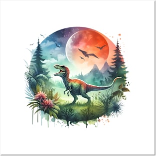 Dinosaur in nature Posters and Art